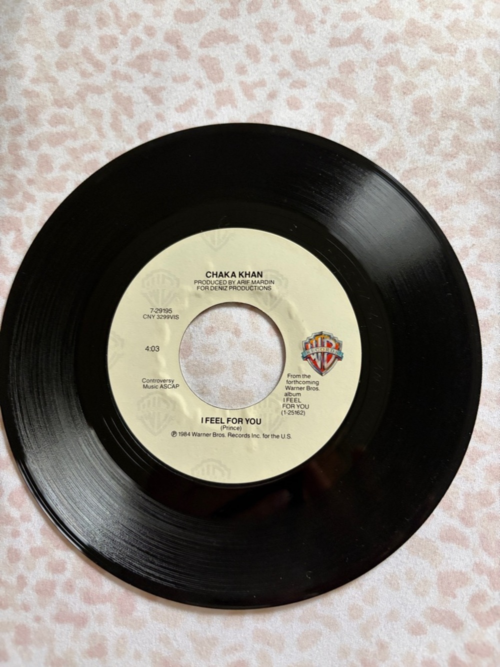 Warner Bros. Vinyl 45  CHAK  A KHAN - “I feel for you “